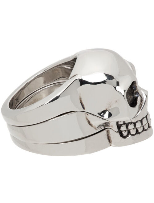 Alexander McQueen Silver Divided Skull Ring Set