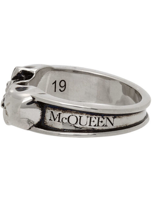 Alexander McQueen Silver Skull Open Band Ring