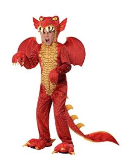 Child Red Dragon Costume Dragon Onesie Jumpsuit for Kids
