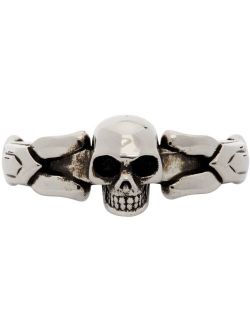 Silver Textured Skull Ring