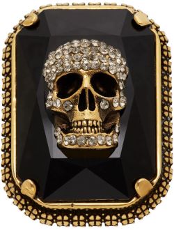 Gold Jewelled Skull Ring