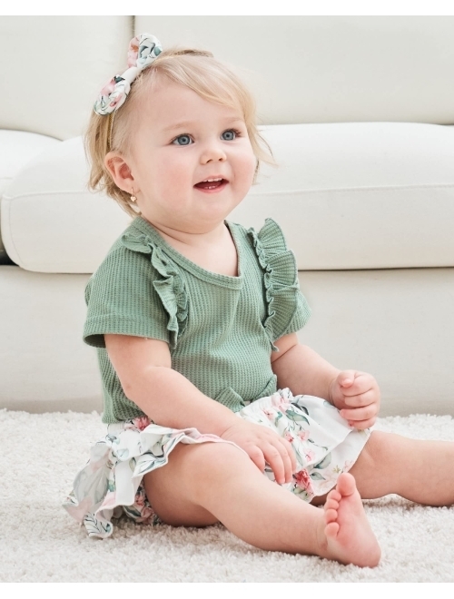 Mioglrie Newborn Infant Baby Girl Clothes Romper Shorts Set Floral Summer Outfits Cute Baby Clothes Girl