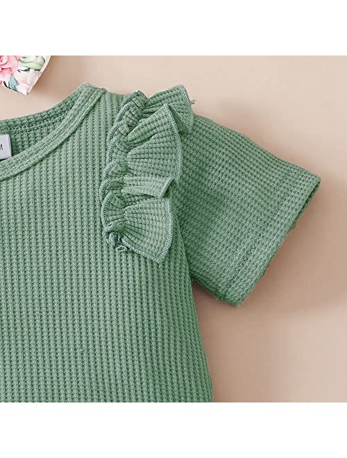 Mioglrie Newborn Infant Baby Girl Clothes Romper Shorts Set Floral Summer Outfits Cute Baby Clothes Girl