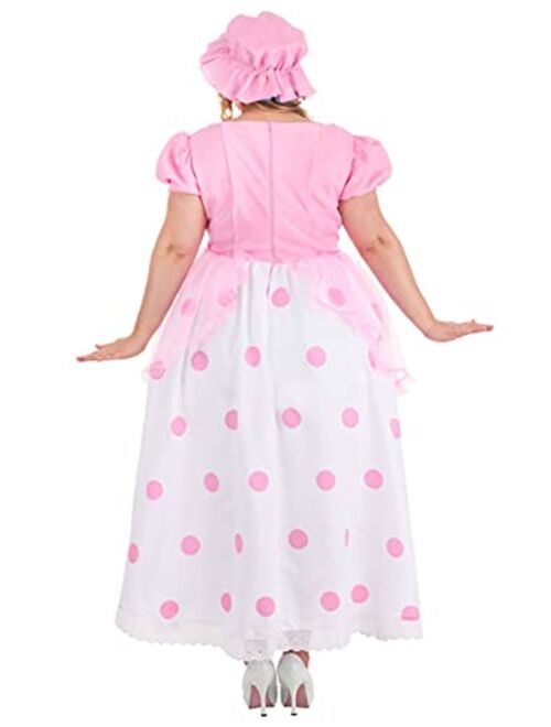 Fun Costumes Little Bo Peep Costume for Women, with Pink and Blue Bonnet, Polka Dot Dress