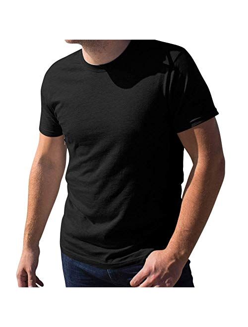 Clever Travel Companion Pickpocket Proof Crew Necked Men's T-Shirt with 2 Hidden Zipper Pockets, 100% Pickpocket Proof Holiday Tour
