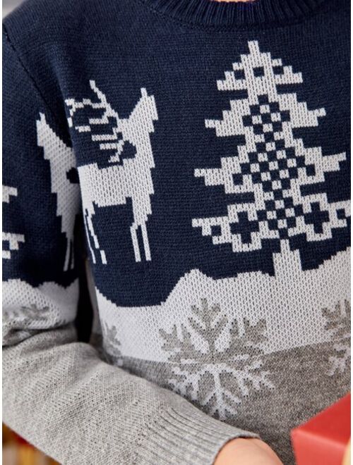 SHEIN Boys Christmas Pattern Sweater