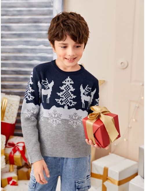 SHEIN Boys Christmas Pattern Sweater