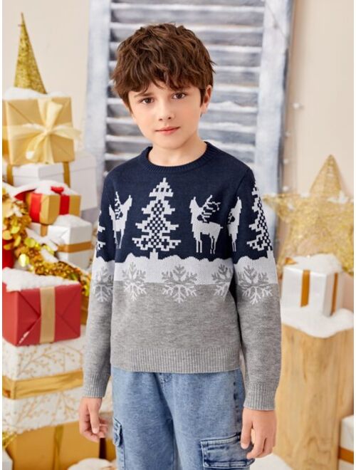 SHEIN Boys Christmas Pattern Sweater