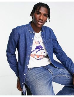 denim shirt in mid blue