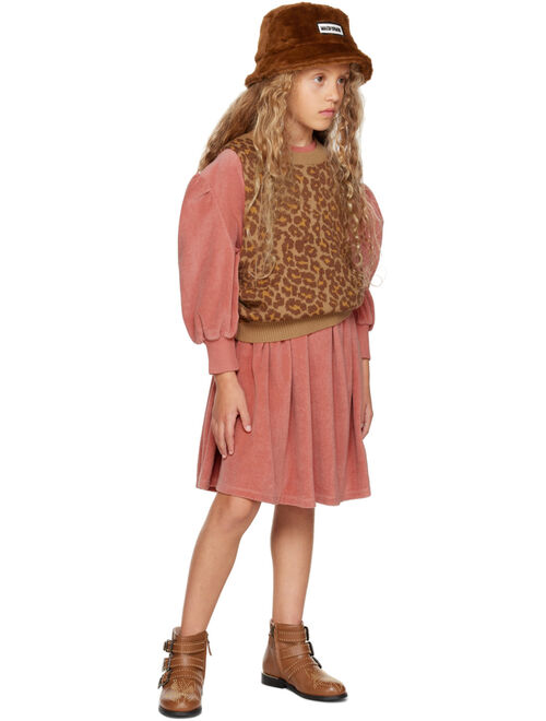 MAED FOR MINI Kids Brown Lovely Leopard Sweater