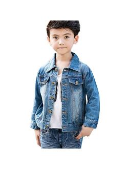 Milokado Kids Boys Girls Denim Jacket Zipper Coat Outerwear age 4-13 years