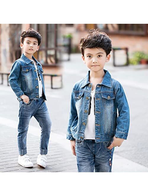 Milokado Kids Boys Girls Denim Jacket Zipper Coat Outerwear age 4-13 years