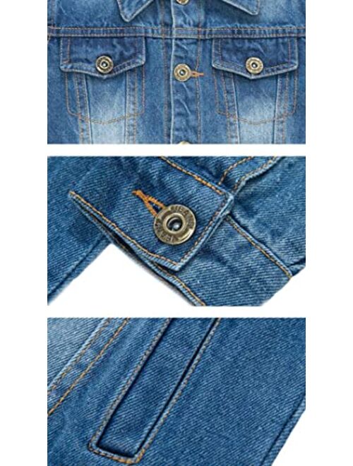 Milokado Kids Boys Girls Denim Jacket Zipper Coat Outerwear age 4-13 years