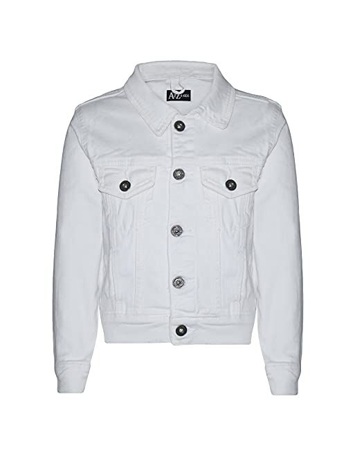 A2z Kids Boys Jackets Designer White Denim Jeans Fashion Jacket Coat Age 3-13 Yr