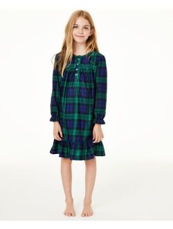 FAMILY PAJAMAS Matching Kids Black Watch Plaid Nightgown, Created for Macy's