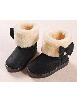 Baby's Girl's Toddler Fashion Cute Bowknot Fur Lining Princess Warm Snow Boots