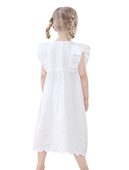 Baiyixin Kids Girls' Princess Nightgown Lace Sleeveless Full Length Dress 3-13 Years