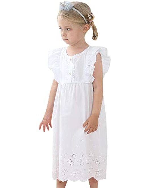Baiyixin Kids Girls' Princess Nightgown Lace Sleeveless Full Length Dress 3-13 Years