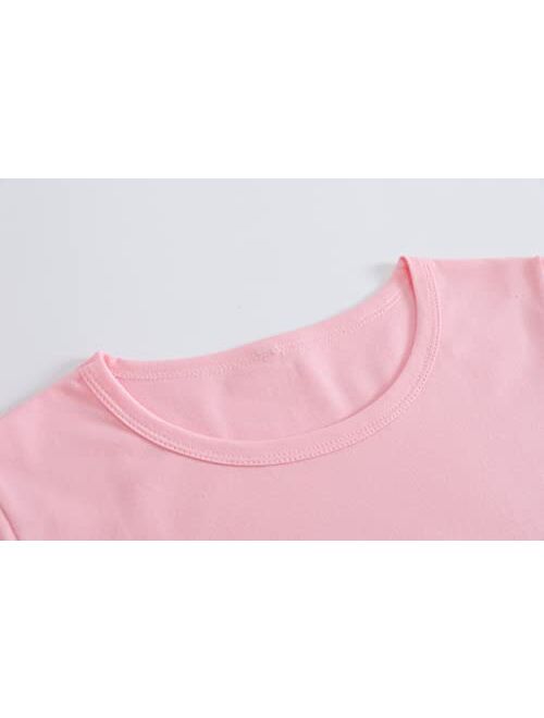 Hupohoi Big Girls' Summer Cartoon Sleepwear Cute Panda Lovely Cat Nightgown Cotton Sleepshirt Dress