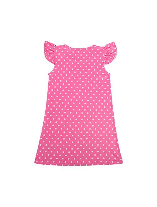 Neko-Baby Girls Nightgown Pajama Flutter Sleeve Nightshirt Sleepwear Pjs Dress 5-12 Years