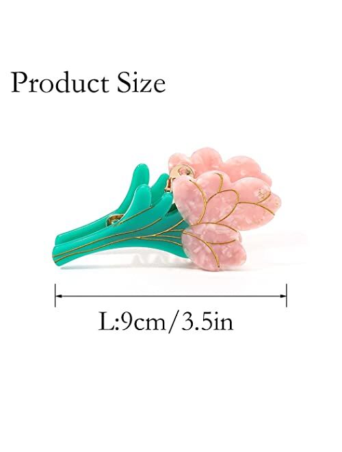 Brinie Flower Hair Claw Clips Pink Hair Clip Vintage Tulip Hair Clamps Hair Styling Clips Hair Accessories for Women and Girls