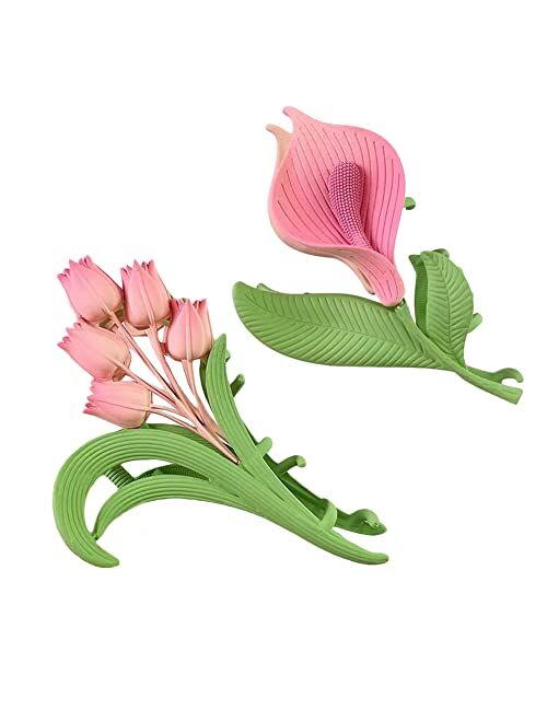 N\P Tulip hair clips Fashion Metal Claw Hair Hair Styling Accessories flower hair clip for Women and Girls (multi-headed tulip + morning glory)
