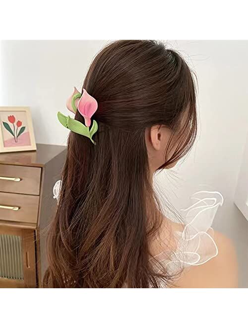 N\P Tulip hair clips Fashion Metal Claw Hair Hair Styling Accessories flower hair clip for Women and Girls (multi-headed tulip + morning glory)