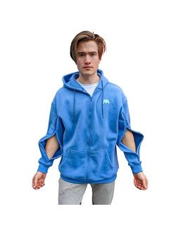 Mandm Oversized Jacket Hoodies Customized for Hemodialysis Patients with Both Arms Two Way Zippers for Men and Women
