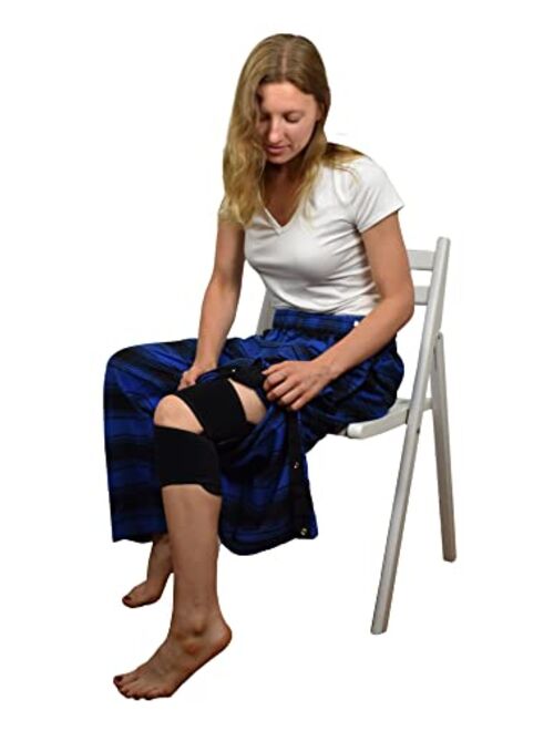 Inspired Comforts Men's/Unisex Tearaway Post Surgery Recovery Pajamas Pockets | Hidden Easy Open Snaps | Adjustable Elastic