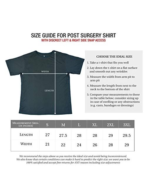 Inspired Comforts Post Surgery Shirt with Left & Right Side Snap Access