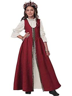 Renaissance Faire Dress Girls' Costume (Red)