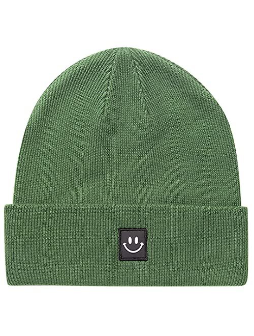 MaxNova Knit Beanie Hat with Smile Face for Men/Women