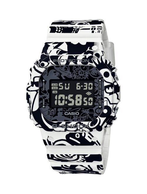 Casio G-SHOCK Men's Black and White Resin Strap Watch 42.8mm, DW5600GU-7