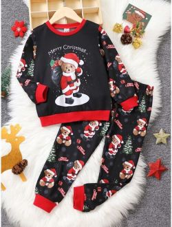 Toddler Boys Christmas Print Sweatshirt & Sweatpants
