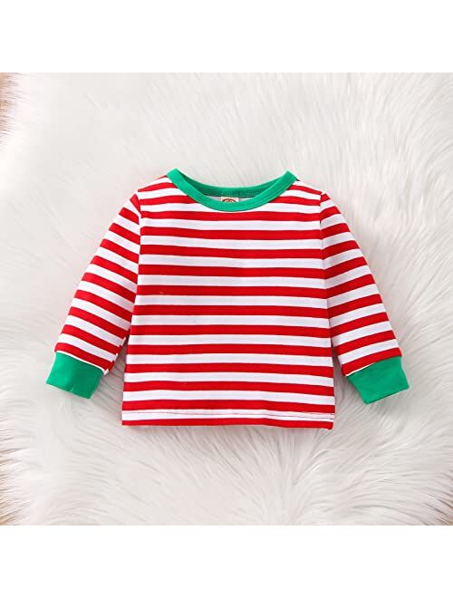 Vinuoker Baby Boy Christmas Clothes My First Christmas Outfits Sets Long Sleeve Romper New Years 3pc Pants Sets infant clothes sets