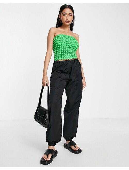 Topshop textured bandeau in green