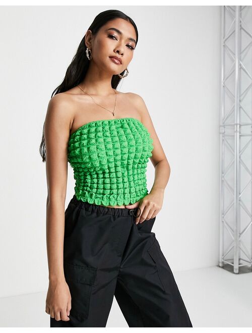 Topshop textured bandeau in green