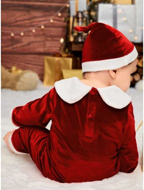 Shein Baby Christmas Jumpsuit With Hat