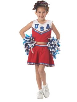 Patriotic Cheerleader Child Costume, Large, Red