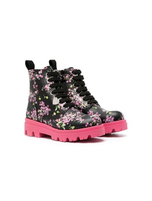 Monnalisa floral-print ankle boots