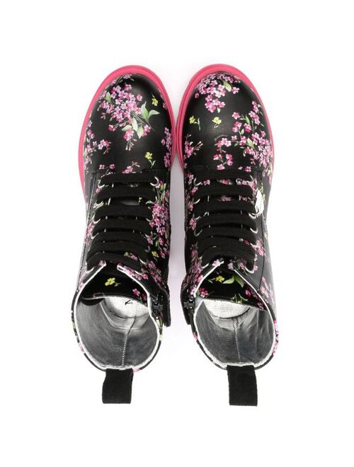 Monnalisa floral-print ankle boots