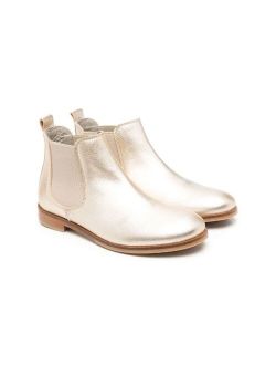 metallic-effect ankle boots