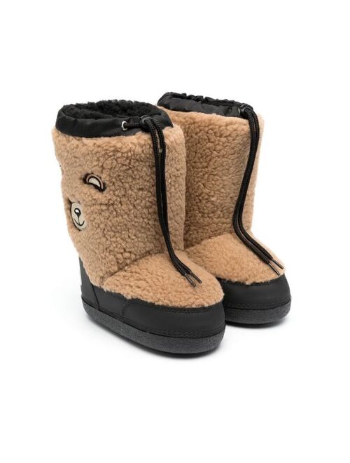 Moschino Kids teddy-bear shearling snow boots