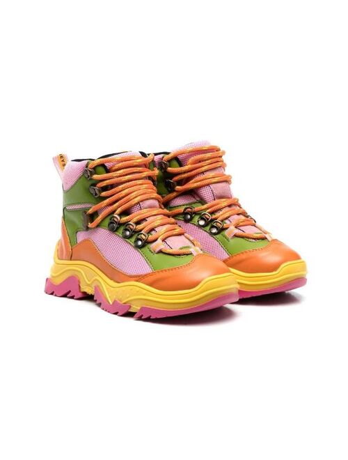 Stella McCartney Kids colour-block lace-up boots