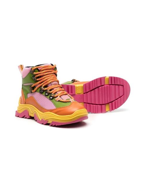 Stella McCartney Kids colour-block lace-up boots