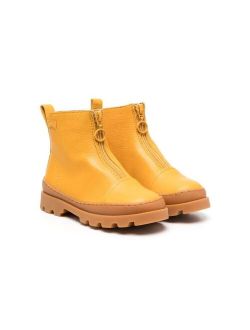 Kids Brutus zipped leather boots