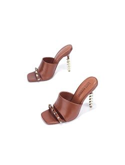 Kamile Sexy Stiletto High Heels for Women, Square Open Toe Shoes Heels