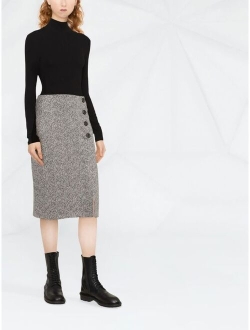 buttoned tweed skirt