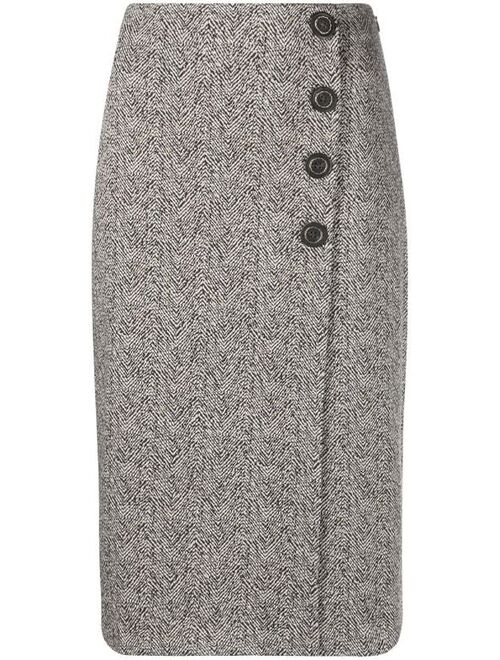 PINKO buttoned tweed skirt