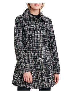 LAUNDRY BY SHELLI SEGAL Women's Single-Breasted Skirted Tweed Coat
